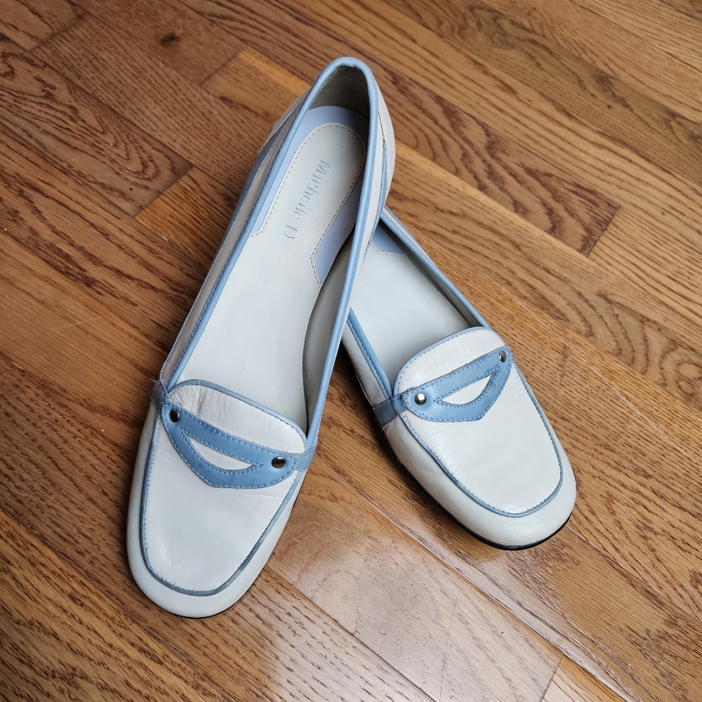 Michelle D Women's Lexa Leather Two Tone Driving Loafers Size 8.5